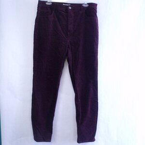 LOFT Burgundy Skinny Corduroy Pants